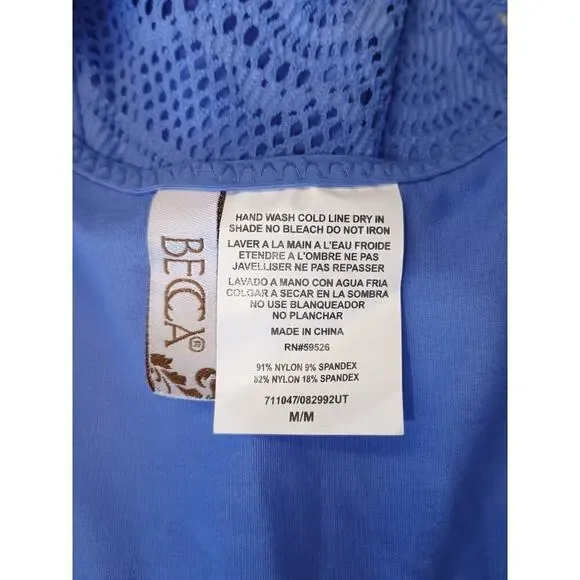 Color Play Plunge One Piece Swimsuit Color Corn Flower Size Medium NWT - Picture 9 of 9